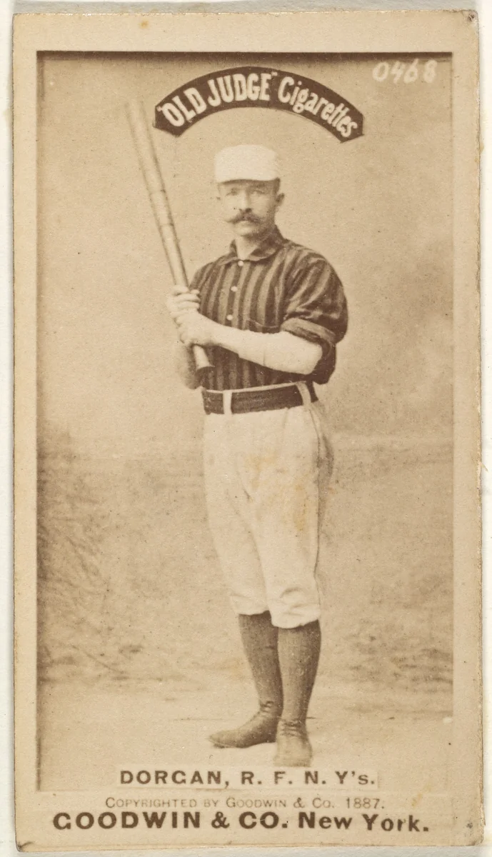 Michael Cornelius Dorgan, Right Field, New York, from the Old Judge series (N172) for Old Judge Cigarettes by Goodwin & Company, photograph, 1887