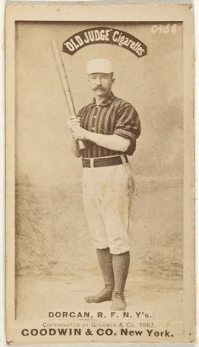 Michael Cornelius Dorgan, Right Field, New York, from the Old Judge series (N172) for Old Judge Cigarettes by Goodwin & Company, photograph, 1887