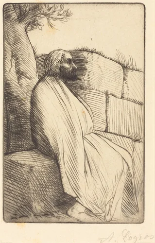 Philosopher (Le philosophe) by Alphonse Legros, print, 1837-1911