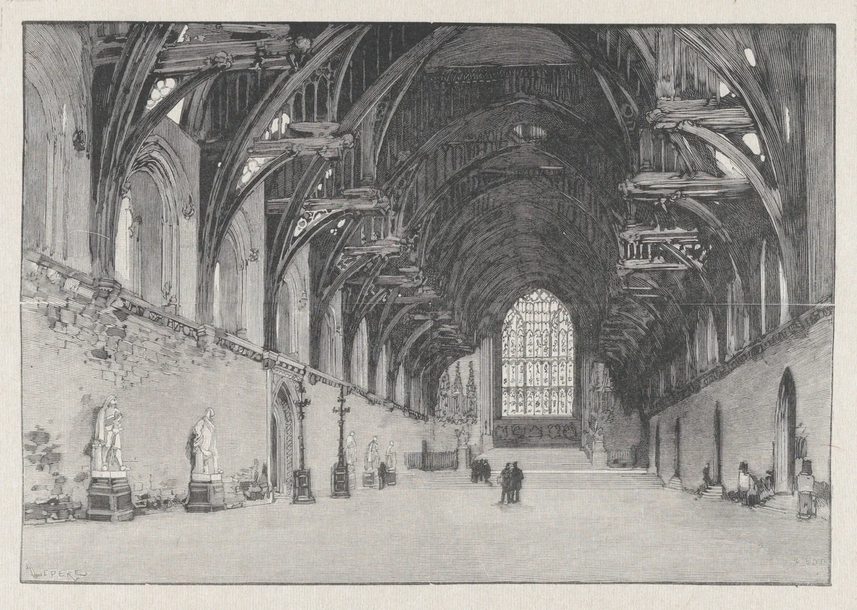 Interior of Westminster Hall by Tony Beltrand, print, 1885-1916
