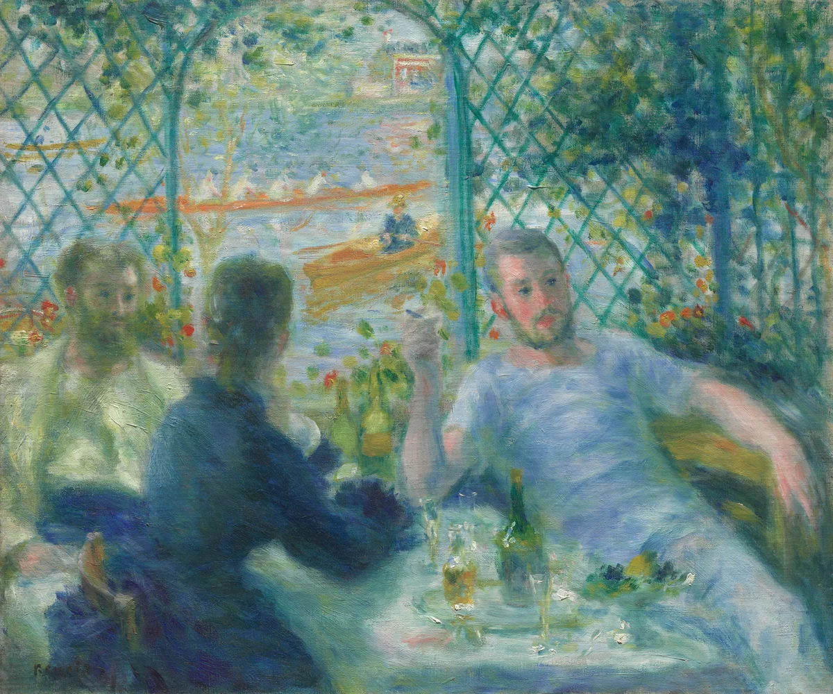 Lunch at the Restaurant Fournaise (The Rowers' Lunch) by Pierre-Auguste Renoir, painting, 1875