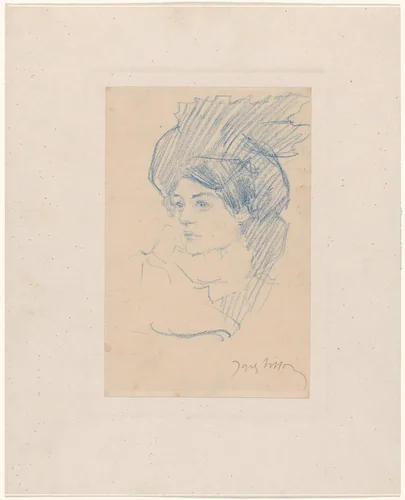 Head of a Woman by Jacques Villon, drawing, 1900
