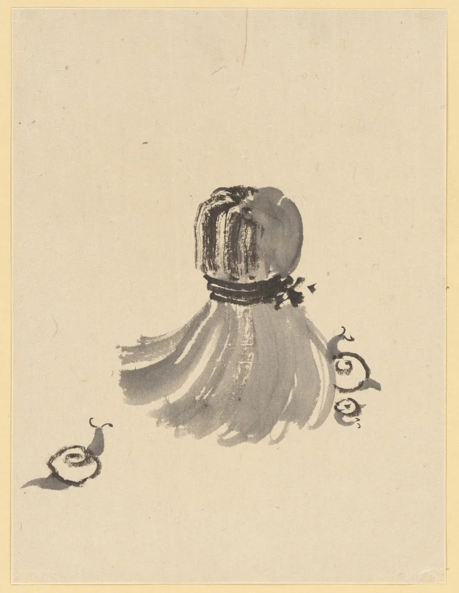 Snails and Tawashi Scrubber by Katsushika Hokusai (葛飾 北斎), painting, 1700-1899