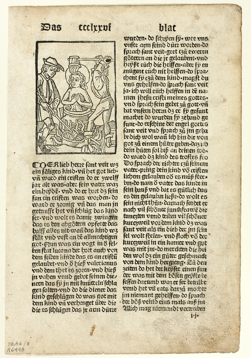 Saint Quiriaco from Heiligenleben (Lives of the Saints), Plate 8 from Woodcuts from Books of the 15th Century by Johann Schönsperger the Elder, print, 1489