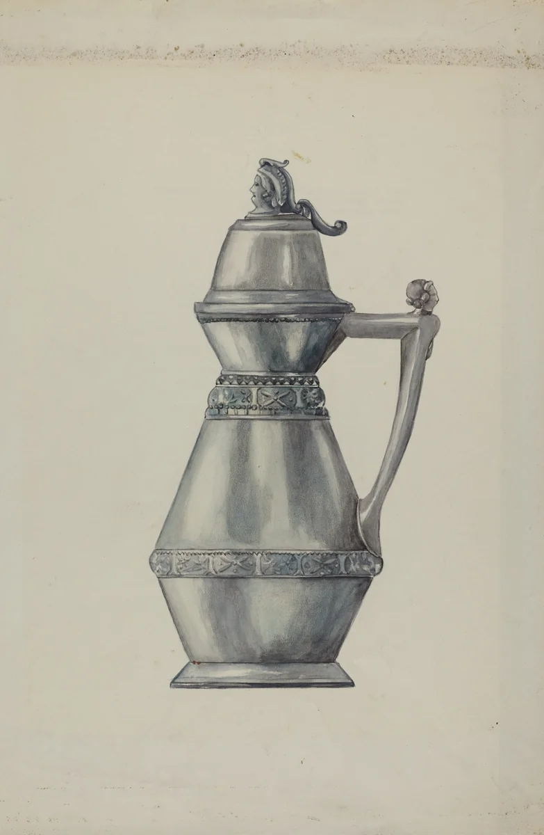 Pewter Syrup Jug by Harry Mann Waddell, index of american design, 1937