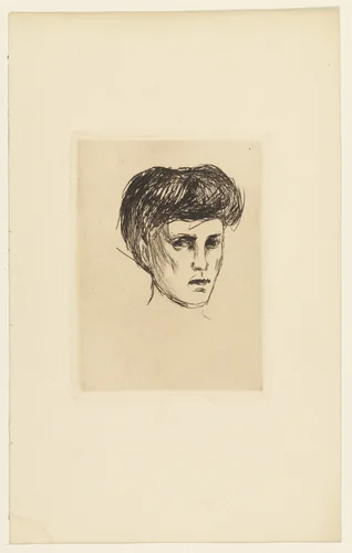 Head of a Girl by Edvard Munch, print, 1907