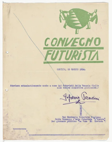 Convegno Futurista letterhead by Unidentified Designer, design, 1924