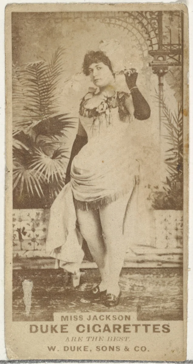 Miss Jackson, from the Actors and Actresses series (N145-7) issued by Duke Sons & Co. to promote Duke Cigarettes by W. Duke, Sons & Co., photograph, 1880-1889