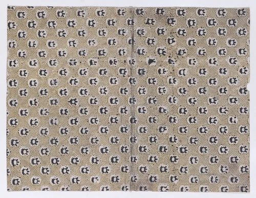 Book cover with overall dot and abstract pattern by anonymous, print, 1800-1900