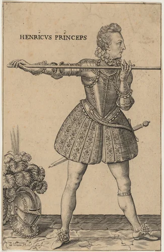 Prince Henry With the Pike by William Hole, print, 1613