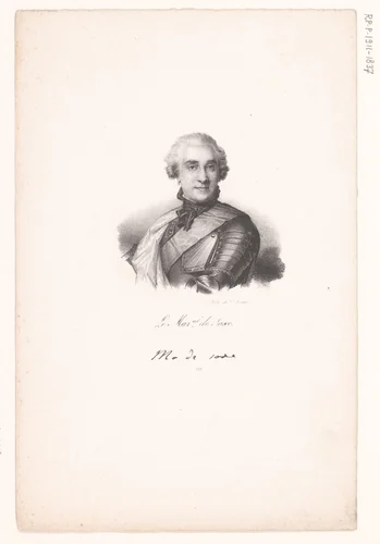 Portret van Maurits van Saksen by anonymous, print, 1818-1842