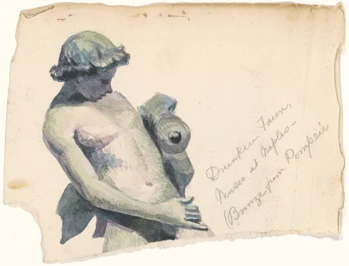 Drunken Faun, Museo at Naples by Marietta Minnigerode Andrews, drawing, 1892