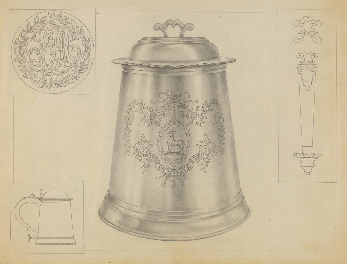 Silver Tankard by Isidore Steinberg, index of american design, 1936