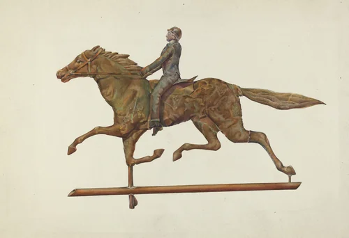 Weather Vane - Horse and Rider by Victor F. Muollo, index of american design, 1937