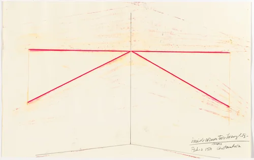 Inside Corner Two Triangles: Neon by Stephen Antonakos, drawing, 1971