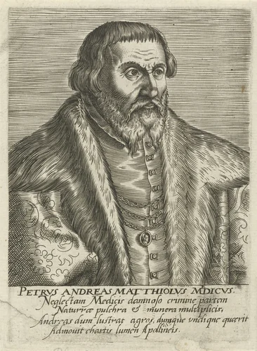 Portret van Pietro Andrea Mattioli by anonymous, print, 1572-1662