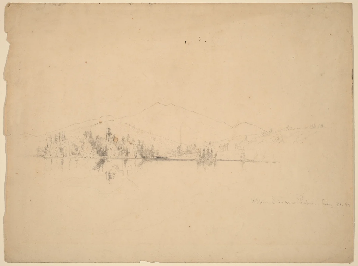 Upper Saranac Lake by Homer Dodge Martin, drawing, 1861