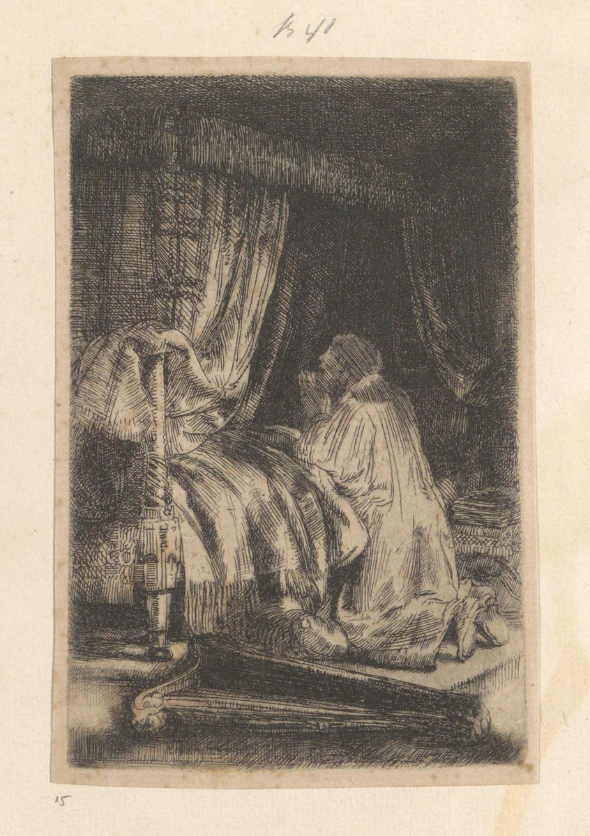 David in gebed by Rembrandt van Rijn, book, 1652