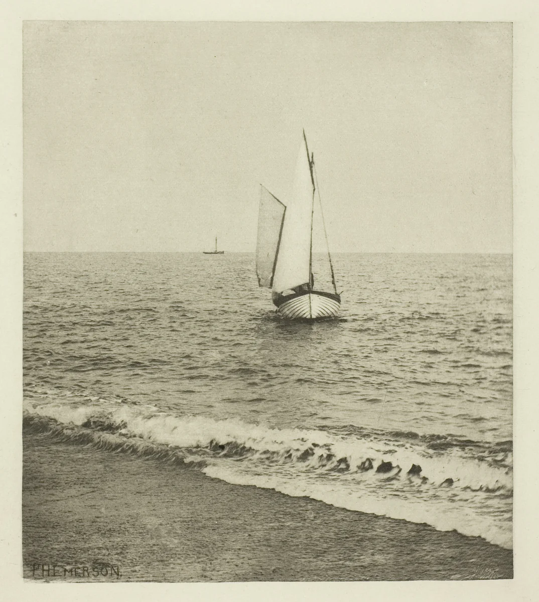 A Suffolk Shrimper "Coming Ashore" by Peter Henry Emerson, print, 1883-1887