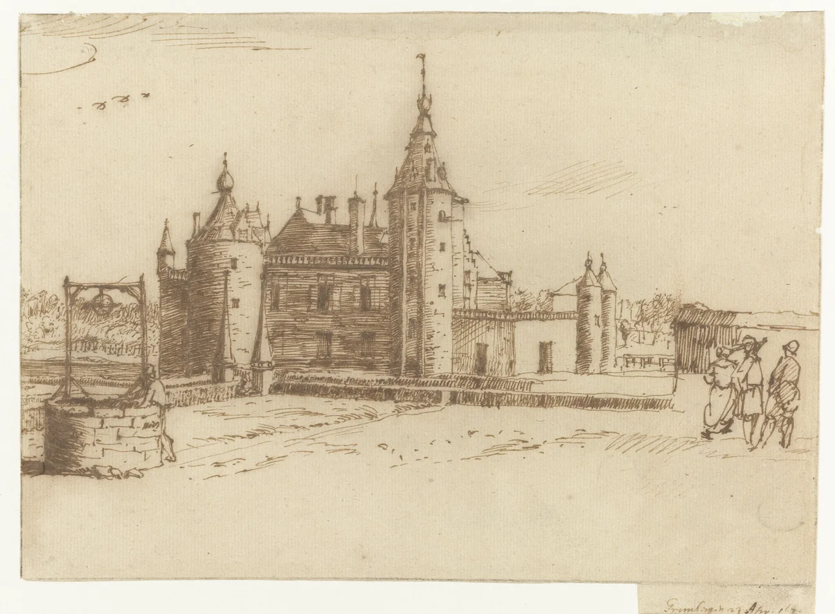 Grimbergen by Constantijn Huygens, drawing, 1676