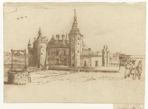 Grimbergen by Constantijn Huygens, drawing, 1676