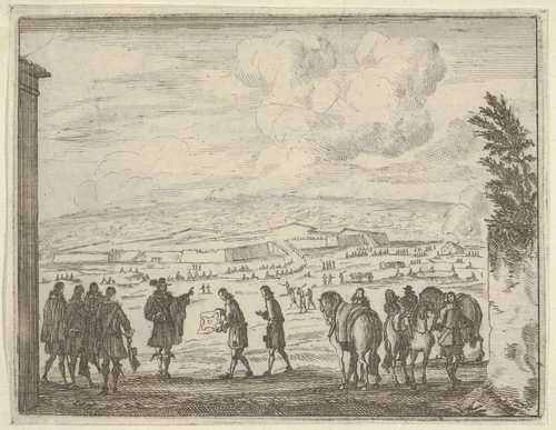 Francesco I d'Este Builds the Fortresses of Modena for the Security of his People, from "L'Idea di un Principe ed Eroe Cristiano in Francesco I d'Este, di Modena e Reggio Duca VIII [...]" by Bartolomeo Fenice, print, 1659