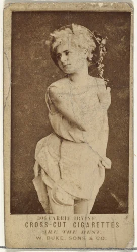 Card Number 306, Carrie Irvine, from the Actors and Actresses series (N145-3) issued by Duke Sons & Co. to promote Cross Cut Cigarettes by W. Duke, Sons & Co., photograph, 1880-1889