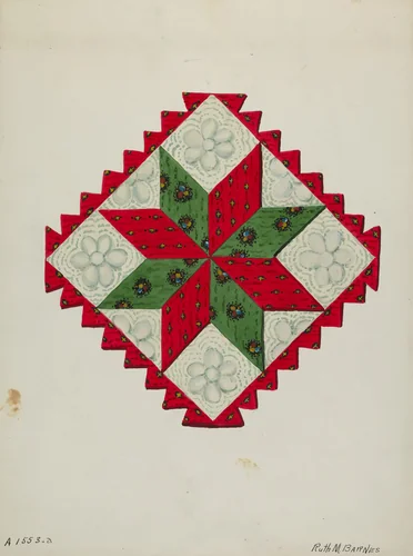 Quilt Block by Ruth M. Barnes, index of american design, 1936