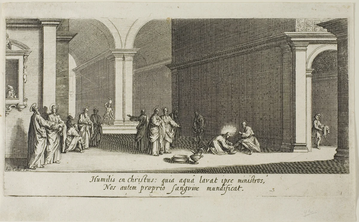 Christ Washing the Apostles' Feet, from The Large Passion by Jacques Callot, print, 1618-1624