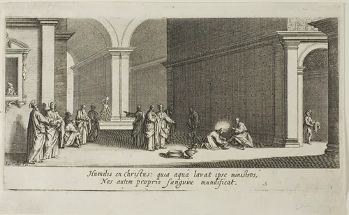 Christ Washing the Apostles' Feet, from The Large Passion by Jacques Callot, print, 1618-1624