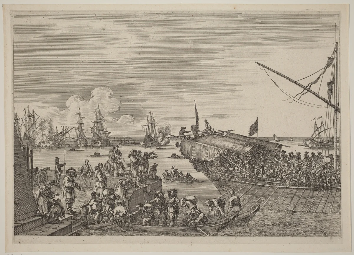 Departure of a Ship by Stefano della Bella, print, 1654-1655