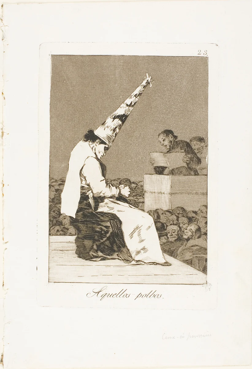 Those specks of dust, plate 23 from Los Caprichos by Francisco José de Goya, print, 1797-1799