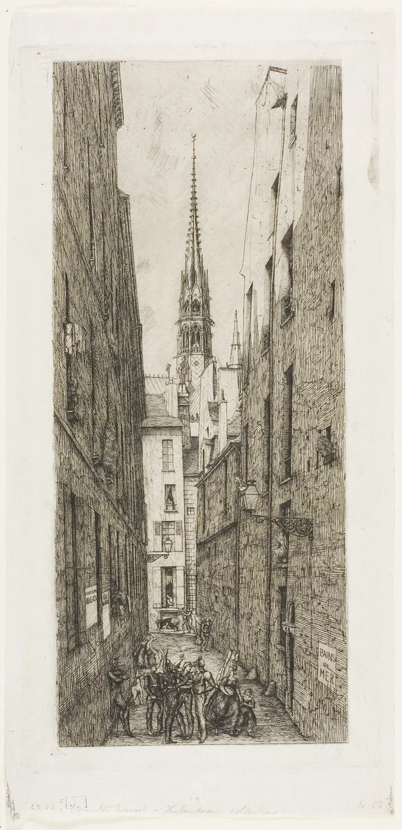 Rue des Chantres, Paris by Charles Meryon, print, 1862