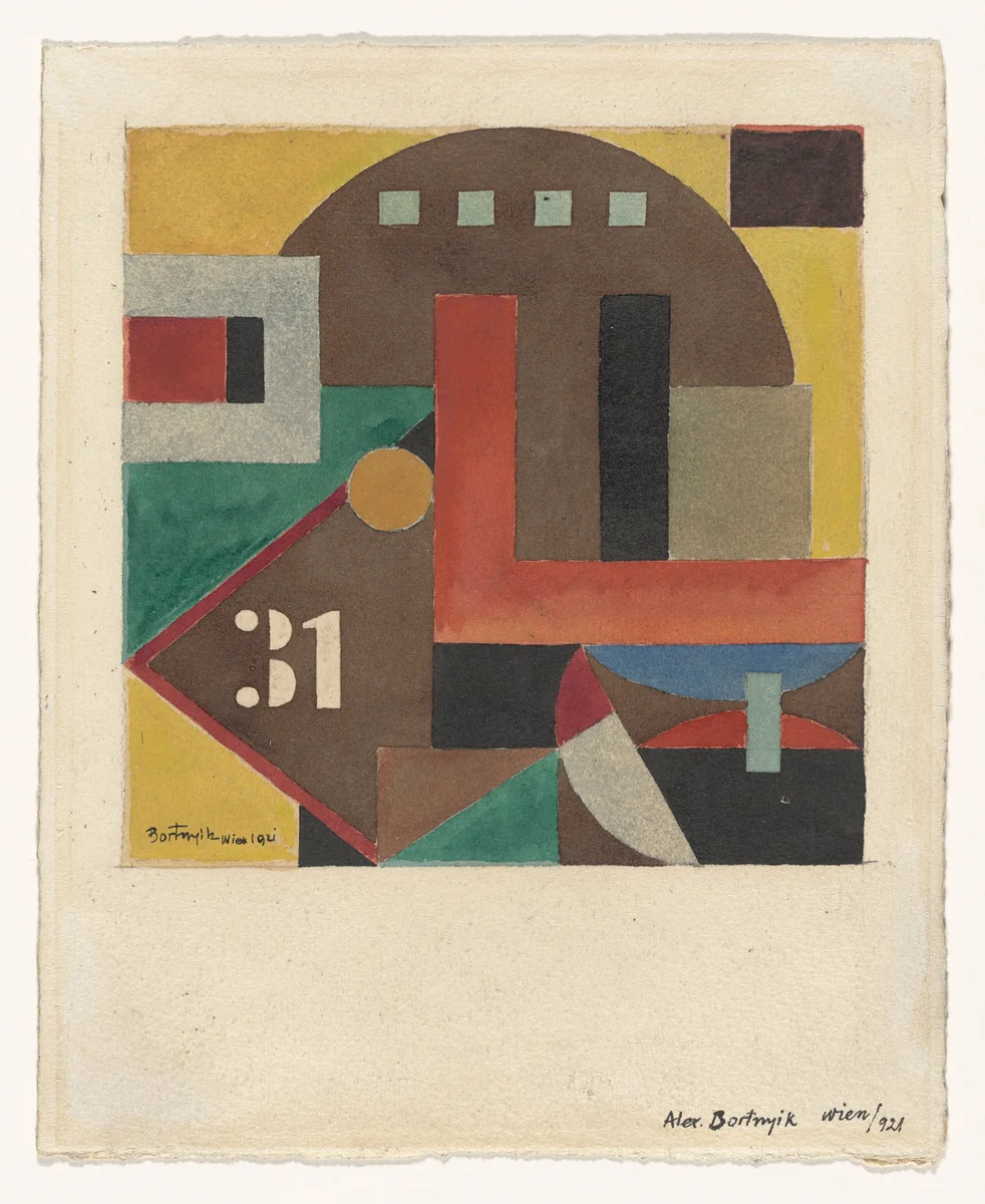 Pictoral Architecture 31 by Sándor Bortnyik, drawing, 1921