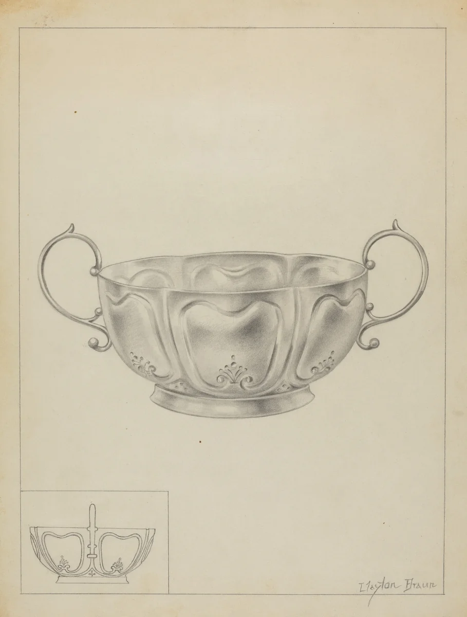 Silver Bowl by Clayton Braun, index of american design, 1936