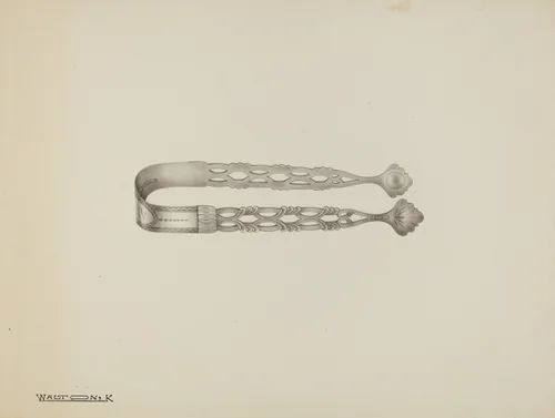 Silver Sugar Tongs by Kalamian Walton, index of american design, 1939
