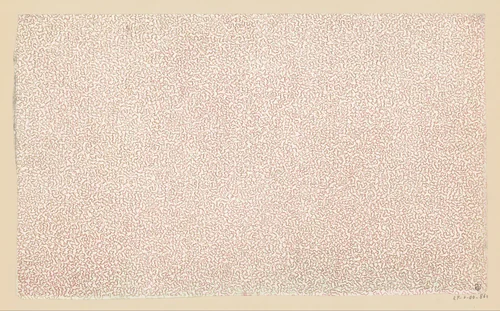 Blad met gegaufreerde verticale rechte banen van horizontale streepjes by anonymous, other, 1800-1900