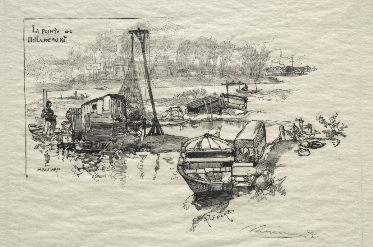 Le Point de Billancourt by Auguste Louis Lepère, print, 1886