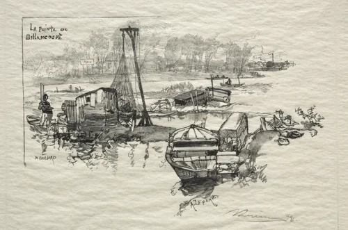 Le Point de Billancourt by Auguste Louis Lepère, print, 1886