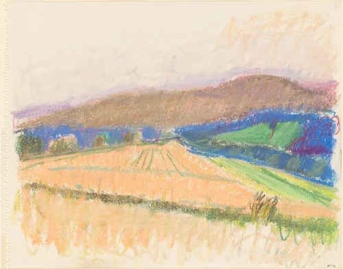 Vermont Cornfield by Wolf Kahn, drawing, 1969
