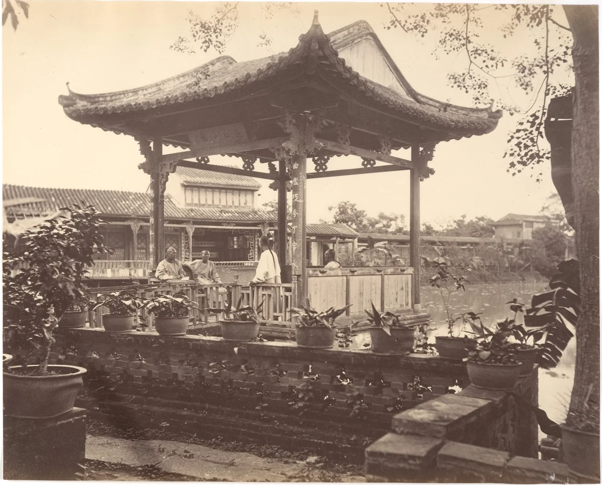 A Tea Pavilion, Canton by John Thomson, photograph, 1869