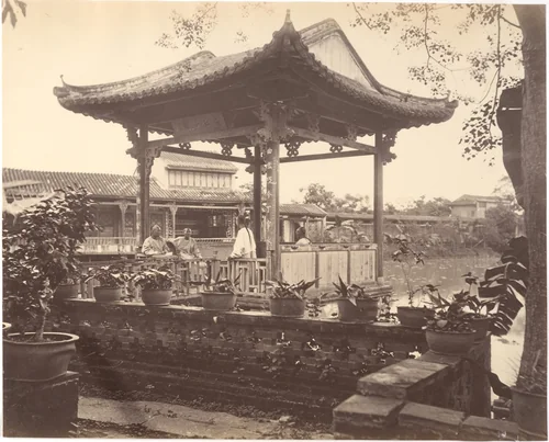 A Tea Pavilion, Canton by John Thomson, photograph, 1869