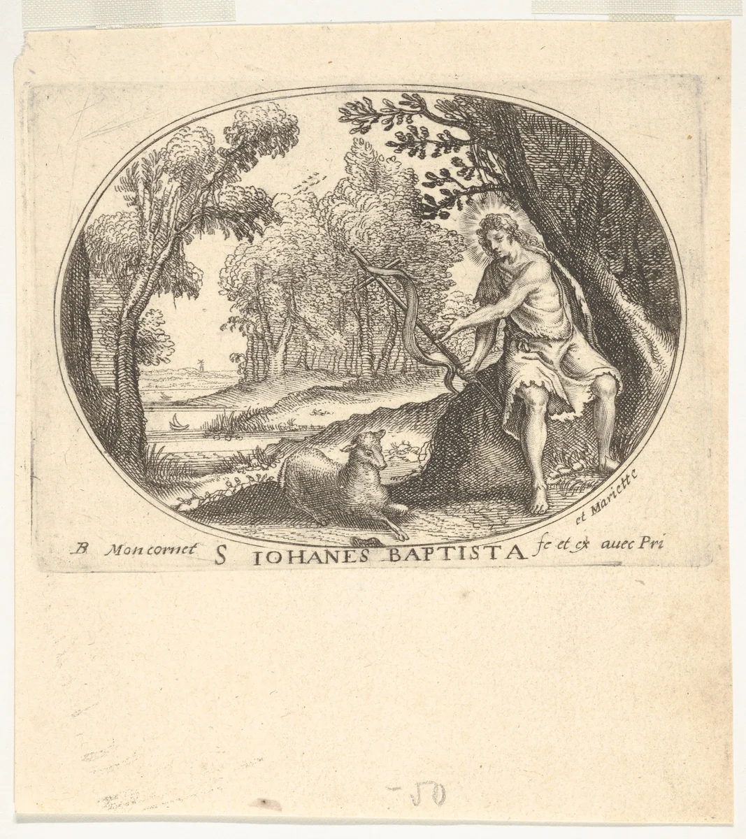 Saint John the Baptist by Balthazar Moncornet, print, 1600-1668