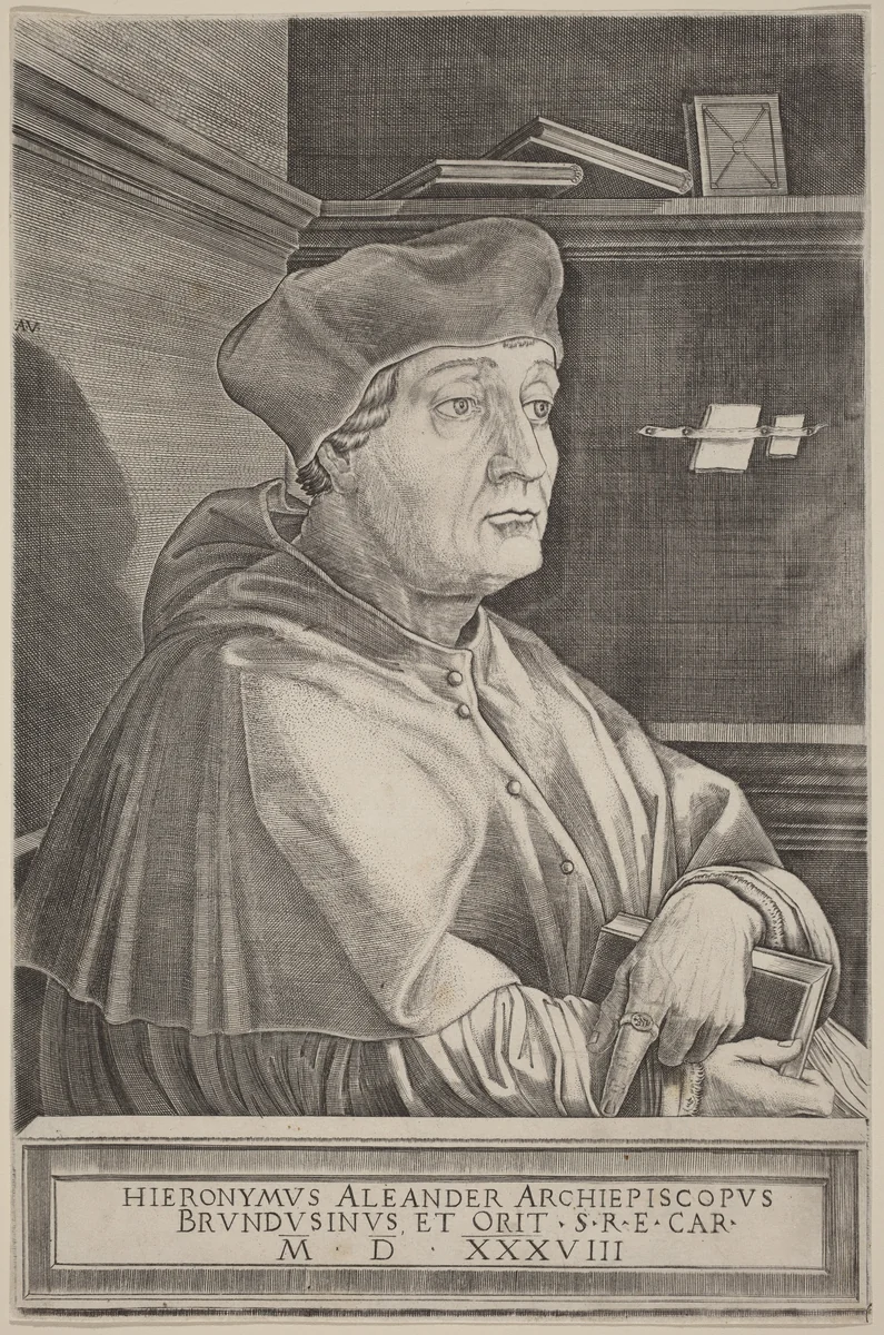 Hieronymus Alexander, Archbishop of Brindisi by Agostino dei Musi, print, 1536