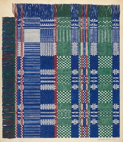 Coverlet by J. Howard Iams, index of american design, 1937