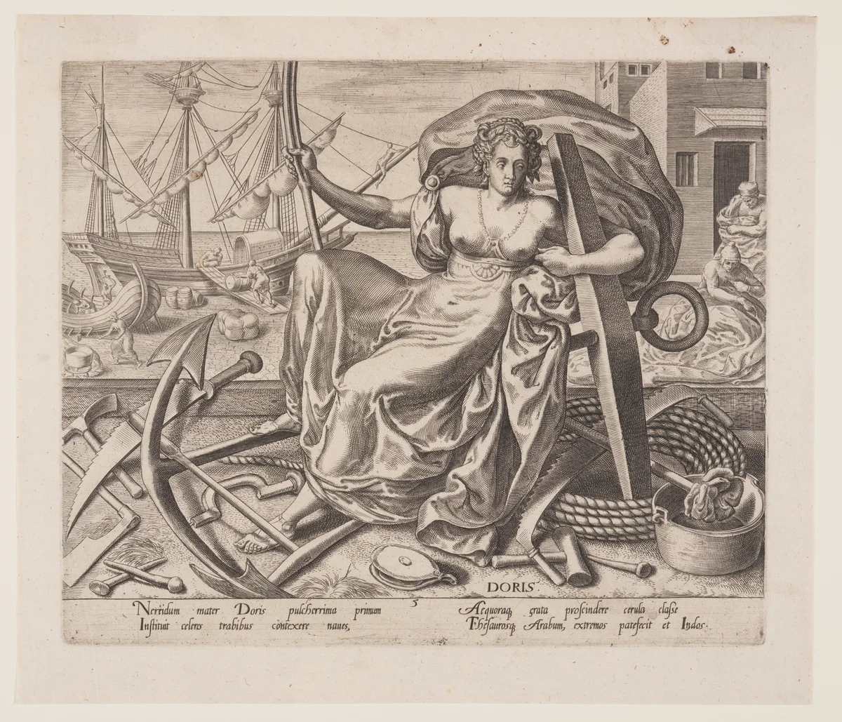 Doris, from The Occupations by Philip Galle, print, 1574