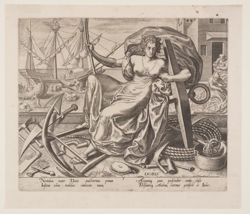 Doris, from The Occupations by Philip Galle, print, 1574