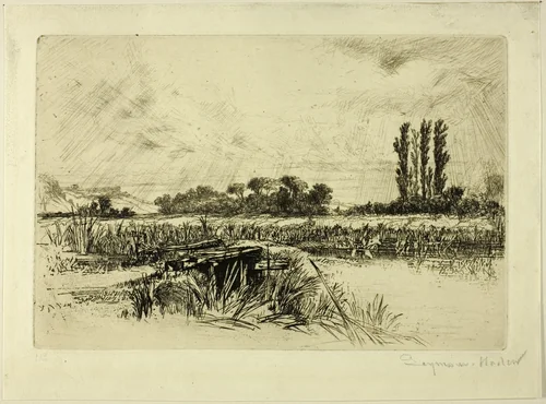 A Water Meadow by Francis Seymour-Haden, print, 1859