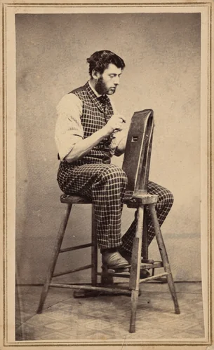 Portrait of a Leatherworker by Oscar C. Barnes, photograph, 1859-1869