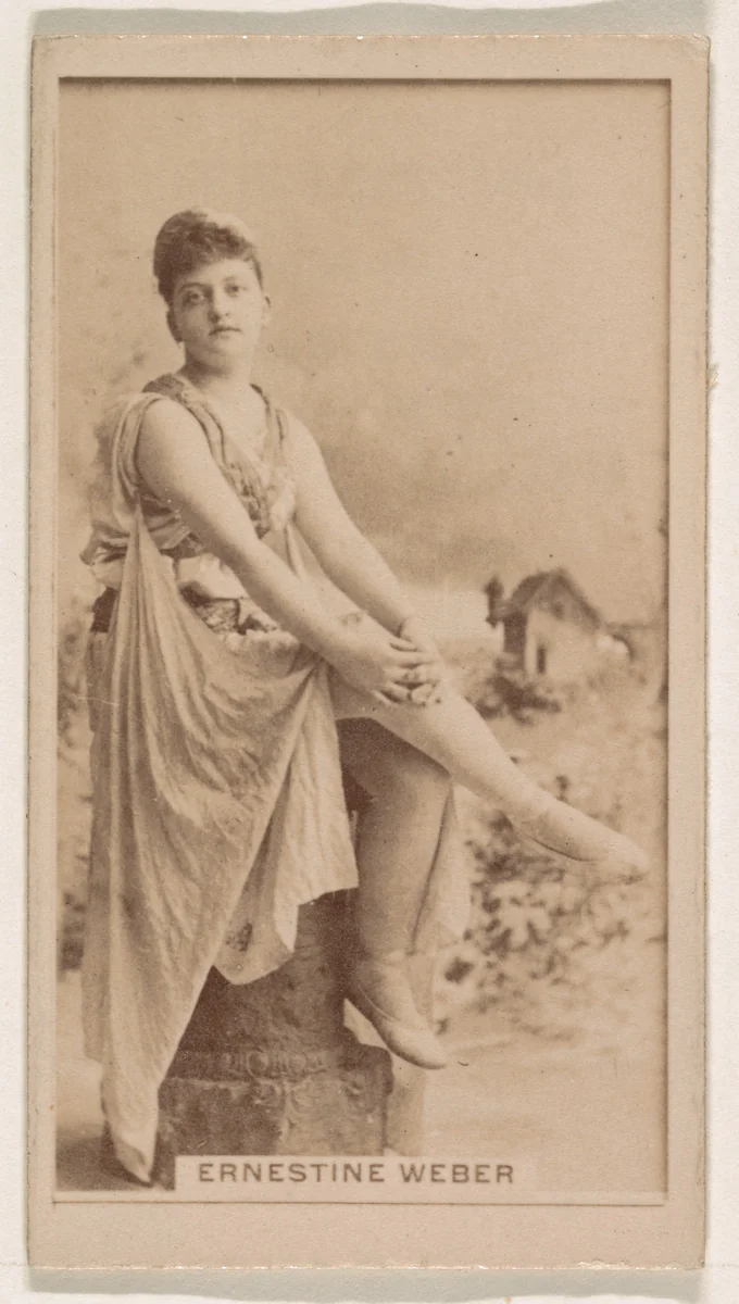 Ernestine Weber, from the Actresses series (N245) issued by Kinney Brothers to promote Sweet Caporal Cigarettes by Kinney Brothers Tobacco Company, photograph, 1890